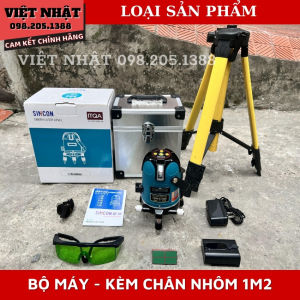 Máy cân bằng laser 5 tia xanh siêu sáng Sincon SL-580GL chân đế bi - Tặng thêm 1 pin và chân INOX 1.2m - Điện máy Việt Nhật