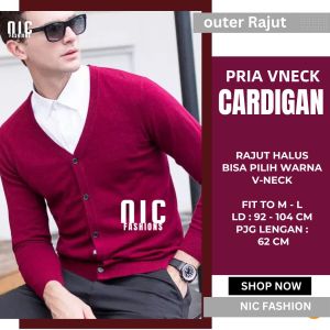 Cardigan Rajut Pria size M/L Riccoo Outer Kardigan Korea Pria - NIC Fashion