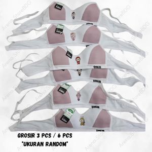 GROSIR (Isi 3 Pcs / 6 Pcs) Bra Remaja Labubu BH Cewek Tanpa Kawat BH Tanpa Cup