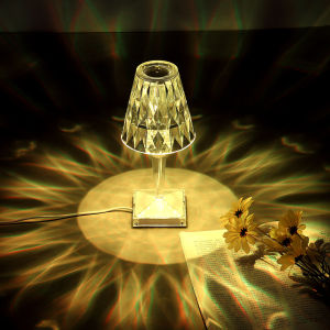 Fixtures Gift Night Light Diamond Table Lamp USB Rechargeable Acrylic Decoration Desk Lamps Bedroom Bedside Bar Crystal Lighting