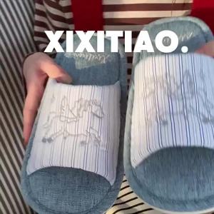 XIXITIAO Casual Sweat Wicking Home Fashion Personality Cute Little Pegasus Floor Shoes Spring and Summer Female Retro Fun Cotton Slippers