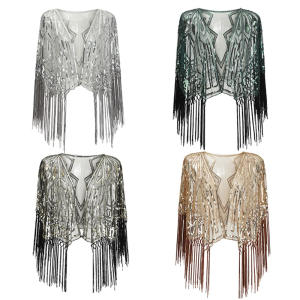 Quấn ngang vai sequined và polyester cho Đầm buổi tối Khăn Choàng Áo Choàng Dạ tiệc cổ điển cho đám cưới và tiệc cocktail