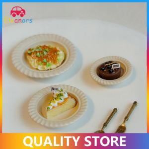 [Eleanor] 3Pcs Simulation Kitchen Dish Model Dollhouse Miniature Food Plate Western Cuisine Plate Toys For Mini Decoration DIY Accessories