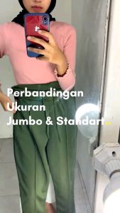 Celana Panjang Polos Wanita Jumbo Big Size Kain Bahan Scuba Melar Bawah Pensil Doty Pants Pinggang Tali Celana Polos Semi Legging