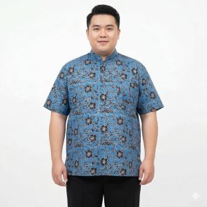 Exclusive Kurtique (XL Size) Batik Mens Chinese Collar - 100% Genuine Handmade Batik - Hand-Stamped