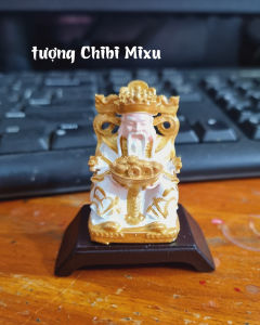 Bộ đôi tượng Thần Tài Thổ Địa 4.5cm - trưng bày bàn thờ Thần Tài Ông Địa mini Giàu có Quà tặng Đồ trang trí