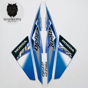 STRIPING STICKER LIS LES POLET honda beat fi 2013 biru putih stiker list body motor standar Mahkota Stiker