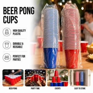 50pcs 16oz/2oz Kirkland Big Red Cups Red Beer Pong Cup Shot Glass Plastic Cups Party Festival