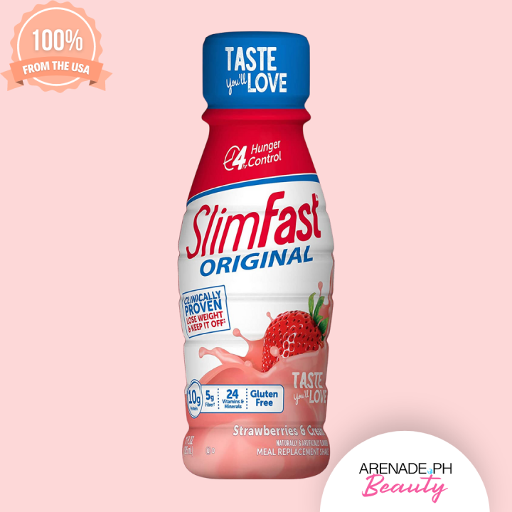 SlimFast Original Strawberries & Cream Shake, Ready To Drink Weight ...