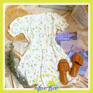 Gianna Sweetheart Dress with Slit and Shirred Bust and Puff Sleeves (Fits Small to Medium)