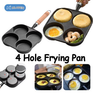 MLADEN 4 Holes Non-Stick Frying Pan Coating-Free Non-Stick Egg Burger Breakfast Pan Induction Cooker Gas Universal