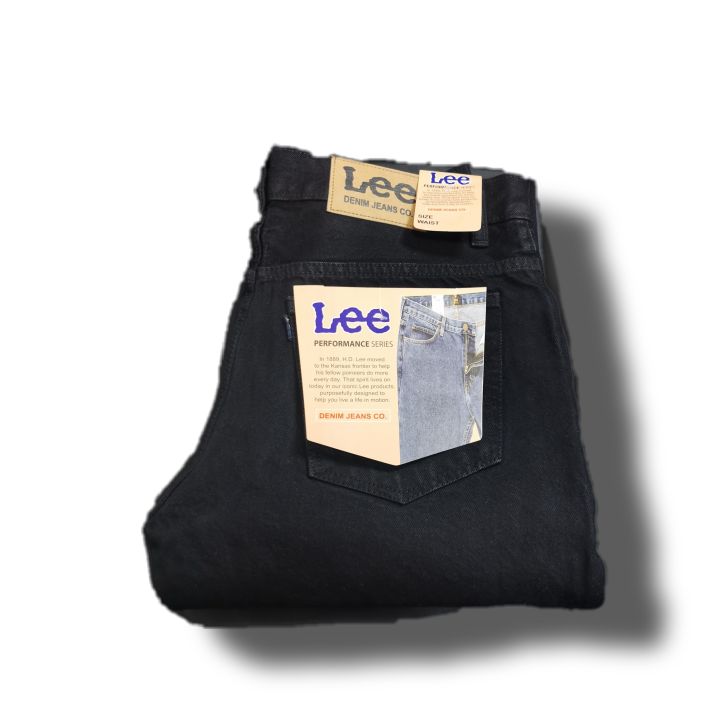 OVERSIZE UP TO SIZE 46 !!!] Lee Men's Relaxed Fit Straight Leg Jeans In  Black Size 30 – 46 [Msia Stock]