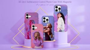 10pcs Magnetic 2 in 1 3D Sublimation Case for iPhone 17 16 15 14 13Pro Max Thermal Transfer Printing Magnet Rugged Back Cover