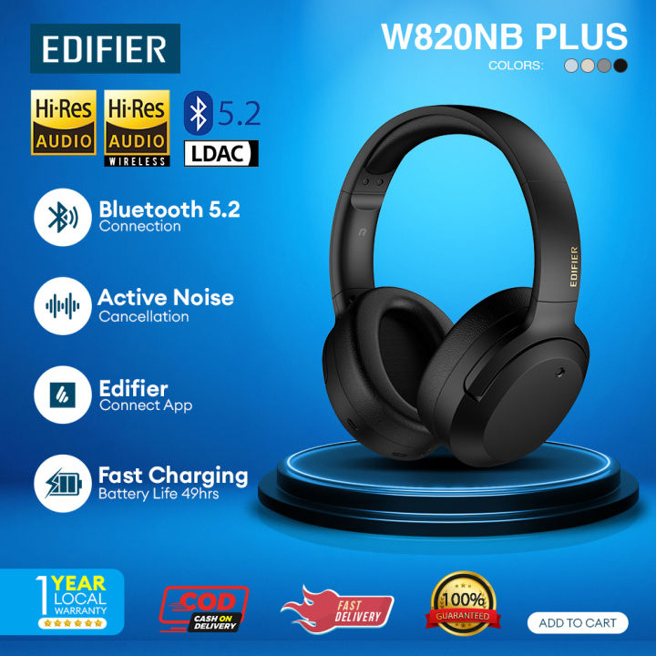 Edifier W Nb Plus Wireless Bluetooth Noise Cancelling Headphones Hi Res Audio Bluetooth V