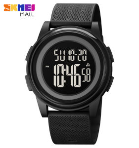 SKMEI 1895 Men LED Light Dual Time Watch Teen Outdoor Sport Stopwatch Wristwatch Alarm Hourly Chime 50m Waterproof