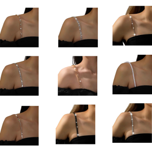 Rhinestones BRAS dây đai dây chuỗi đeo vai cho lễ hội đồ lót Bridal Wedding Dress đồ lót phụ kiện