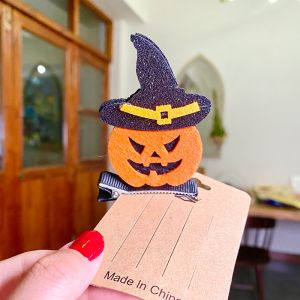 [SG] Halloween Cute girls kids hair clip Hair Pins Pumpkins Bat Hat Wizard Party Decorations makeup