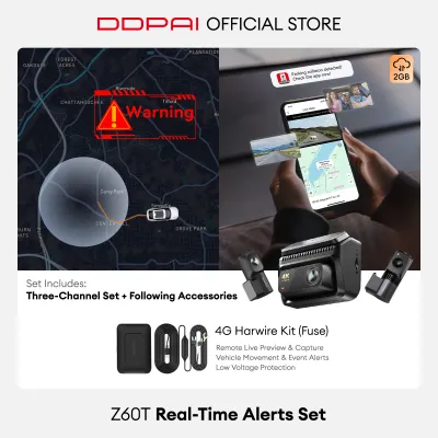 DDPAI Z60 Dual 4K Ultra HD GPS 3 Channel Front & Rear Super Capacitor Dash Cam with 4G Connectivity