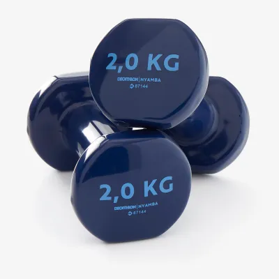 Decathlon Fitness 2 kg Dumbbells Twin-Pack - Navy Blue