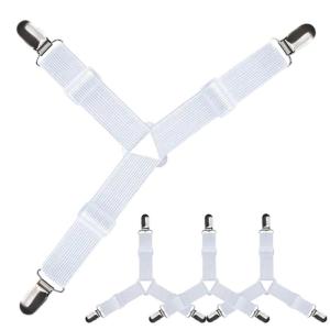 Elastics tấm ga trải giường Dây đeo với Clip có thể điều chỉnh kim loại để ngăn chặn vải chuyển dịch và đảm bảo tidys nhà