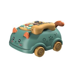 Music light Children Multifunctional Cat Telephone bilingual kids toy pullable car tiktok permainan telefon kanak kanak