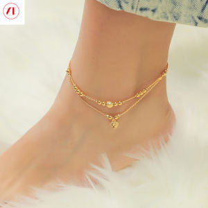 XT Jewellery Korea 24k Love Anklet Fashion Woman 916 Original Gold Plated