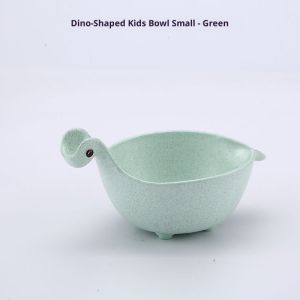 HANGDIAN ชุดชามเด็กรูปไดโนเสาร์น่ารักทำจากเส้นใยข้าวสาลีทำความสะอาดง่ายและป้องกันการลื่นสำหรับมื้ออาหารของทารก