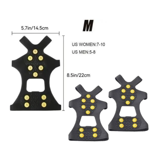 1 Pair Anti-Slip Ice Gripper Spike 10 Studs Shoes Crampons Winter Climbing Snow Shoes Grips