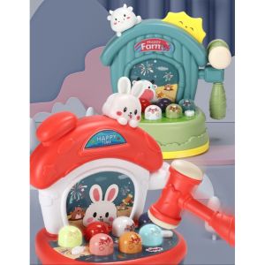 Mainan Pukul Tikus Lengkap Music Piano Mini / Whack A Mole With Farm Music Piano