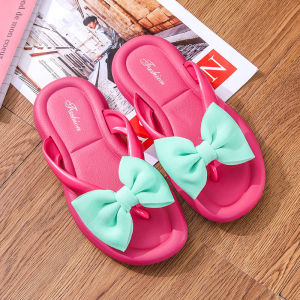 Sizes 36-41 New Womens Flip Toe Sandals Wear Bow Tie Beach Miter Slippers Outside Non Slip Thick Sole