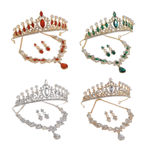 Sparkling Bridal Necklace Set Featuring Marquise Cut Stones Imitation Pearls Suitable for Formal Wear