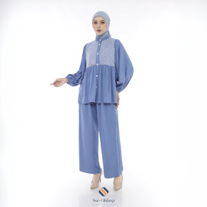 Sse Olshop - Raline setelan wanita terbaru kekinian lengan panjang kasual rayon L XL XXL