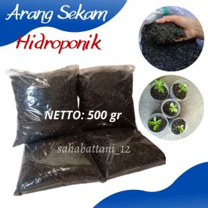 Arang sekam hidroponik 500 gram - media tanam sekam bakar padi