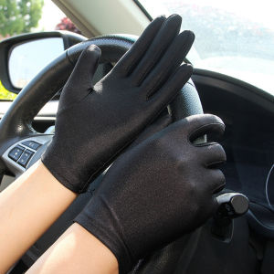 ABBAD Women Fashion Men Spandex Thin Pure Color Anti-UV Sun Protection Etiquette Gloves Driving Gloves