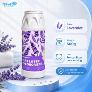 PETWELL Cat Litter Deodorizer with Baking Soda Neutralizes Odors Moisture-Activated Scent 500g