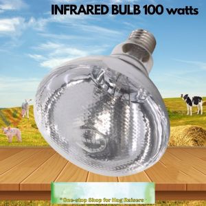 High-Quality 100W Infrared Heat Lamp Bulb for Pigs Poultry Goats Cattle - Heat Emitter