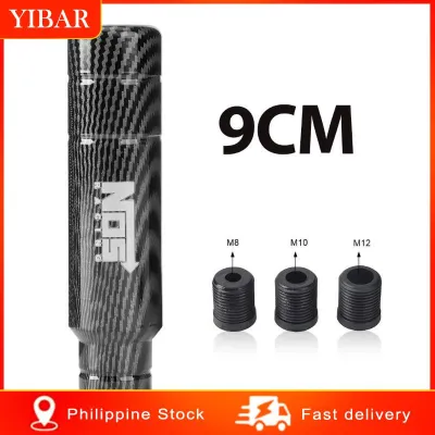 【YIBAR】 Sleek And Stylish 5 Speed Gear Shift Knob With Carbon Fiber Finish Universal Fit For All Cars