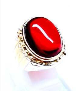 Cincin Pria Ring Tanam Merah Siam Delima Bangkok Crystal