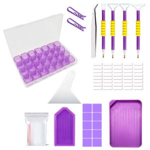 JOYPICKS Craft Diamond Painting Tools Set 5D DIY Art Tool Drill Plate Tool Set Cross Stitch Roller Pen Diamond Embroidery Tray Kits Bedroom