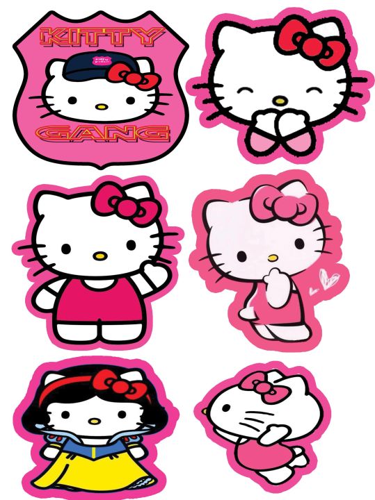 thai sticker #74 pink hello kitty waterproof non fading vinyl stickee