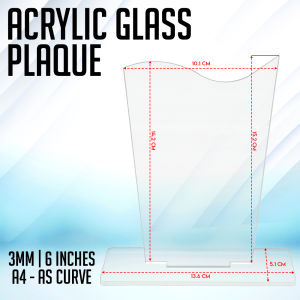 PP Supplies - 3mm Clear Acrylic Plaque - 6 Inch Transparent Display