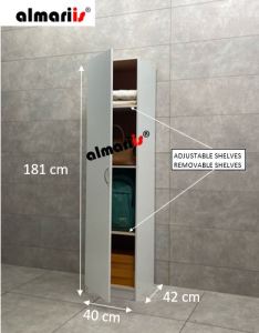 ALMARIIS® (PC46 12MM) 1 DOOR 2 DRAWER WARDROBE/ 1 DOOR WADROBE WITH HANGING BAR & ADJUSTABLE SHELF/ 1 PINTU 2 LACI ALMARI BAJU