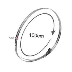 1M Stainless Steel Strap Clamp with Fasteners DIY Adjustable Live Buckle Worm Gear Tube Pipe Hose Clamps Air Ducting Clamp