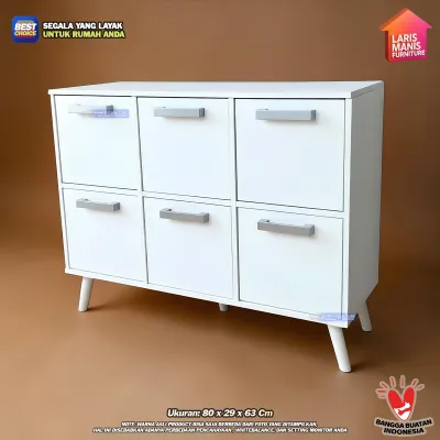 Bufet TV Kabinet Lemari Kayu Rak Serbaguna Lemari Pakaian Kingdom RSG 6 FP