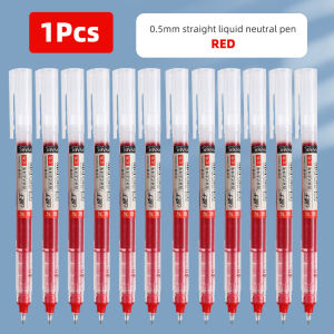 1pc Black Blue Red Straight Liquid Rollerball Gel Pens 0.5 Needle Tube Quick Dry Rollerball Pens Student Office Pens