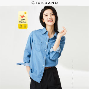 Giordano Beau Monde Women Sun protective long sleeve denim shirt Free Shipping 13344322