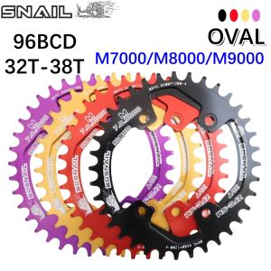 Snail Chainring Asymmetrical 96BCD Oval for Shimano M7000 M8000 M9000 30T 32T 34T 36T 38T 96 BCD Cycling MTB Bike Chain Wheel  96bcd