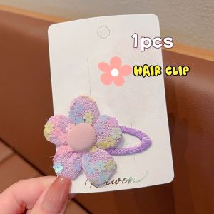 New Flower Hair Clip Cute Sequin Hairpins Simple BB Hair Clips for Kids Girls Hair Accessories 1pcs