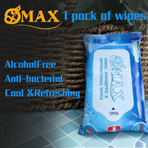 OMAX SG ⚡. BUY 2 Free 1 pack ⚡ICY MINT ANTISEPTIC-ANTIBACTERIAL WET WIPES x 10 WIPES/PACK .