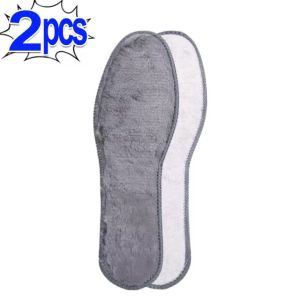 4Pcs Thermal Felt Insoles Thicken Warm Heated Insoles Men Women Winter Shoes Breathable Snow Boots Imitation Rabbit Shoe Pads